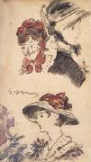 Edouard Manet Trois Tetes de femmes (mk40) oil painting reproduction